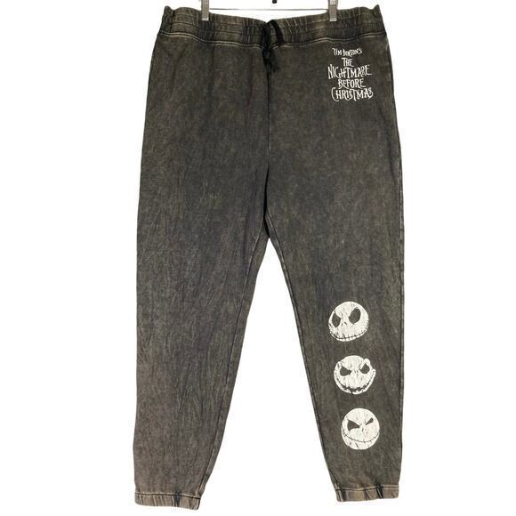 Disney Jack Skellington Sweatpants 2XL‎ Gray Unisex Halloween Theme - Picture 1 of 10